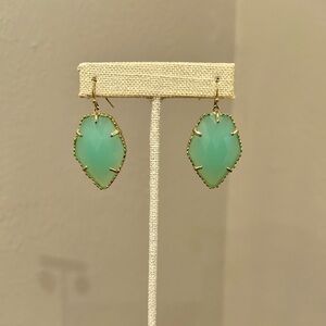 Kendra Scott Gold and Mint Earrings pierced